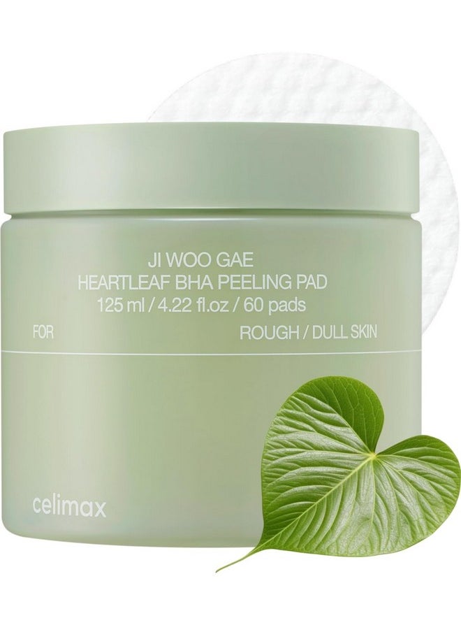 celimax Ji.Woo.Gae Heartleaf BHA Peeling Pad | with Heartleaf Extract, Exfoliating Toner Pads, Facial Peels, Hydrating, for Troubled Skin & Breakouts (60 Pads)