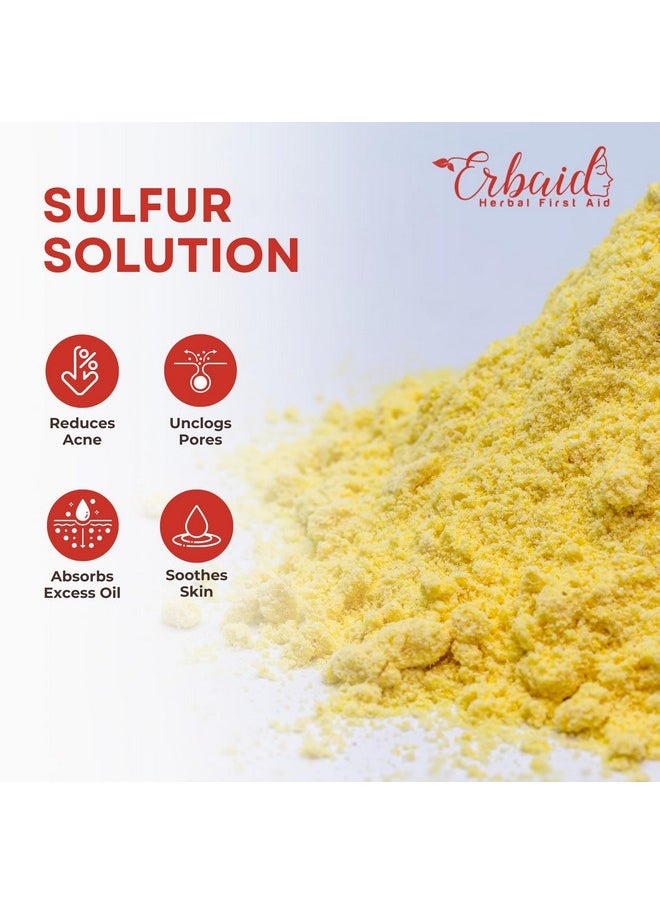 Sulfur Face Mask - All Natural Sulfur Facial Clay Mask Powder - Glowing Skin Mask Skincare For Acne, Spots, Scars, Oily Skin - Sulfur Acne Treatment Absorbs Excess Oil and Unclogs Pores, Made in USA