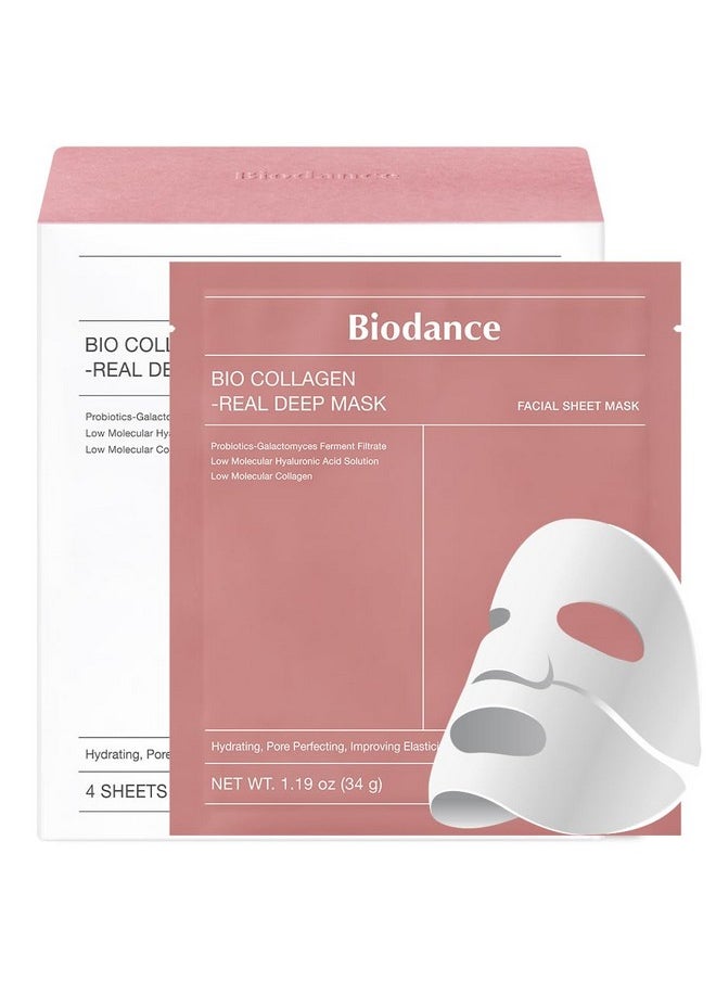 BIODANCE Bio-Collagen Real Deep Mask, Hydrating Overnight Hydrogel Mask, Pore Minimizing, Elasticity Improvement, 34g x16ea