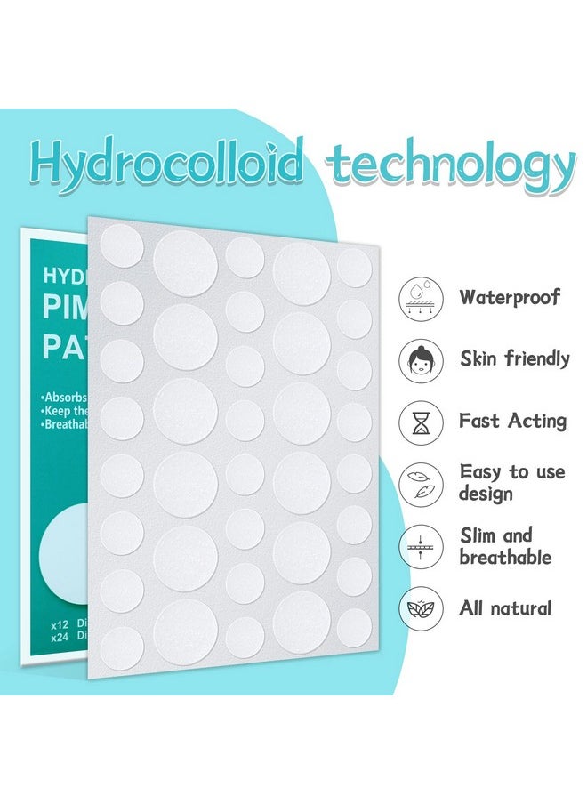 180 Counts Pimple Patches for Face Hydrocolloid Acne Patches for face Invisible Zit Patches for Face Pimple Patch Acne Spot Treatment Patch Blemish Patches Cover Patches Stickers