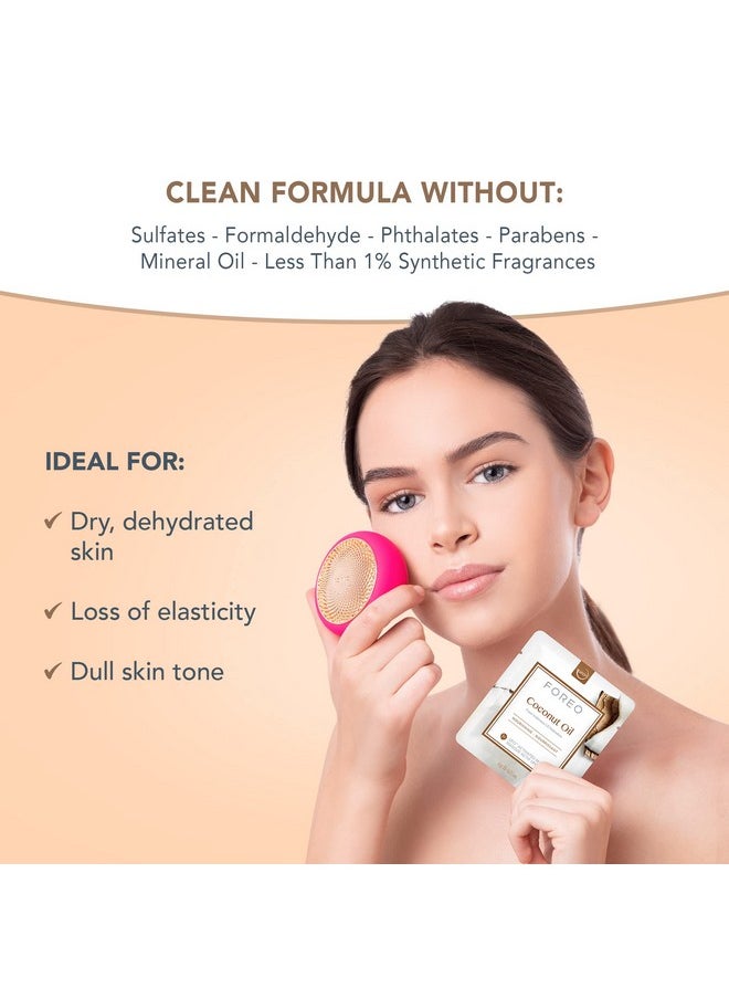 FOREO Coconut Oil Dual UFO Activated Facial Mask for Dehydrated Skin, 6 pack, Nourishing & Hydrating, Coconut Oil & Coconut Water, Cruelty-Free, Clean Formula, Compatible with all UFO devices