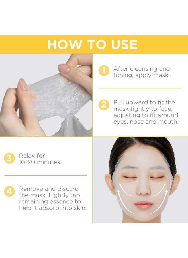 MEDIHEAL Best Korean Sheet Mask - Vita Essential Face Mask 10 Sheets Vitamin Mask For All skin types Smoothing Tightening Toning up Brightening