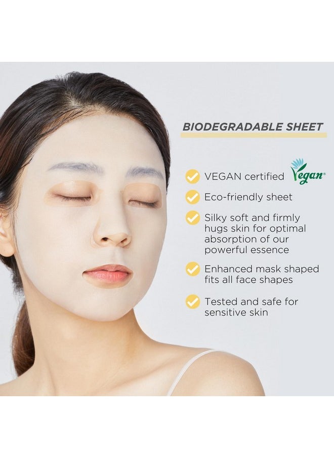 MEDIHEAL Best Korean Sheet Mask - Vita Essential Face Mask 10 Sheets Vitamin Mask For All skin types Smoothing Tightening Toning up Brightening