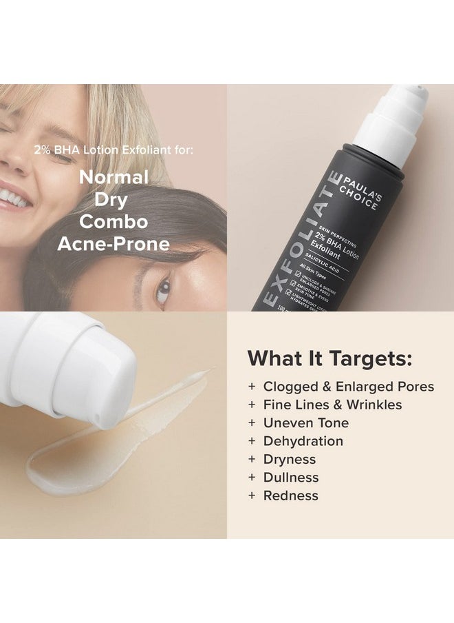 Paula's Choice SKIN PERFECTING 2% BHA Lotion Salicylic Acid Exfoliant, 3.3 Ounce Bottle Facial Exfoliator for Blackheads, Enlarged Pores, Wrinkles & Fine Lines