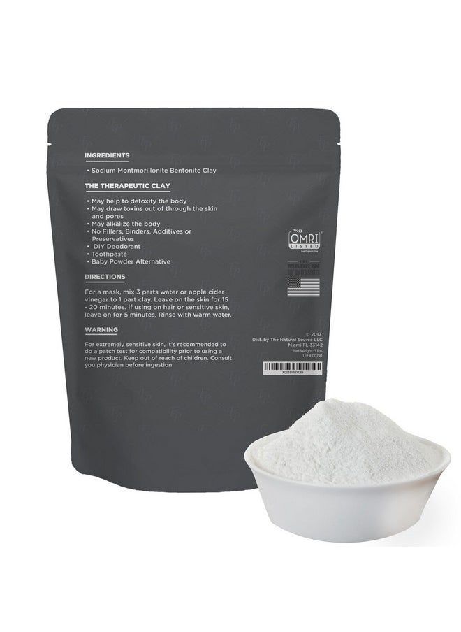 FOSSIL POWER Bentonite Clay Food Grade Powder 2 LB - Pure & Natural for Toothpaste, Detox, and More - Heal Damaged Skin - DIY Clay Face Treatment