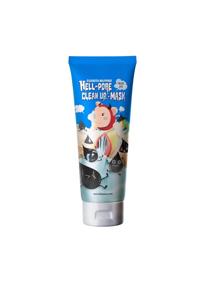 Elizavecca Milky Piggy Hell Pore Clean Up Mask 100ml/3.38 fl.oz. - Peel Off Mask, Charcoal Pore Strips, Pore Cleansing, Removes Dead Skin Cells, Removes Skin wastes, Pore Contraction