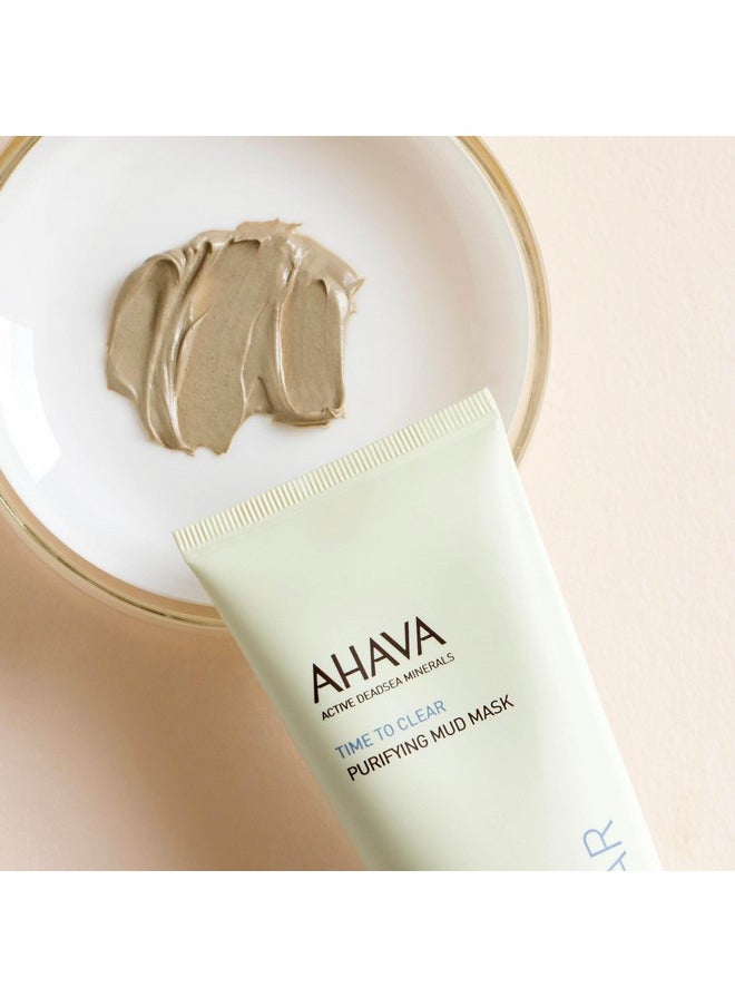 AHAVA Purifying Mud Mask - Indulging Mud Mask Cleaning & Purifying the Skin, Soothes, Softens & Clarifies, Enriched with Exclusive Osmoter, Dead Sea Mud, Aloe Vera, Vitamin B5 & Jojoba Oil, 3.4 Fl.Oz