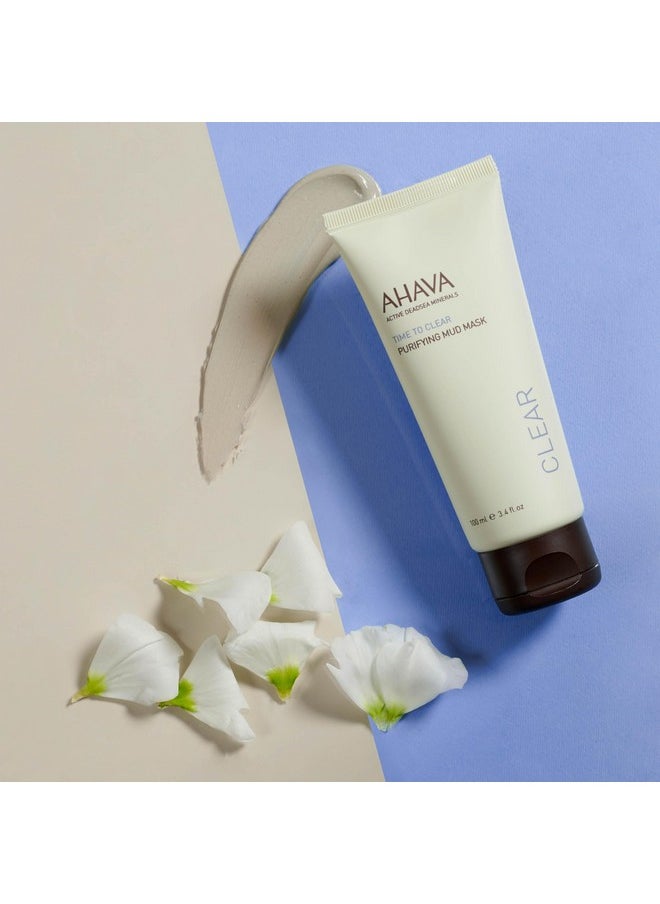 AHAVA Purifying Mud Mask - Indulging Mud Mask Cleaning & Purifying the Skin, Soothes, Softens & Clarifies, Enriched with Exclusive Osmoter, Dead Sea Mud, Aloe Vera, Vitamin B5 & Jojoba Oil, 3.4 Fl.Oz