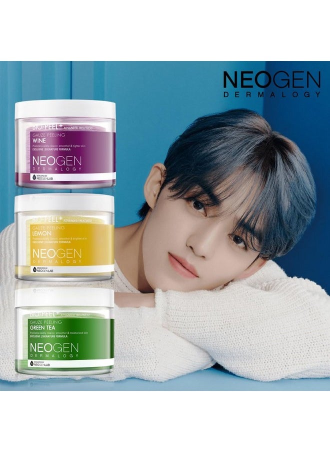 DERMALOGY by NEOGENLAB Bio-Peel Gauze Peeling Pads (Wine, 30 pads) - Exfoliating & Firming Peeling Pad with PHA & Red Wine & Resveratrol & Acid Hyaluronic - Korean Skin Care