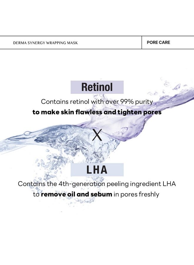 Mediheal Derma Synergy Wrapping Mask for Pore Elasticity (10 Packs) - Pore Spot & Improved Skin Balance with Retinol, LHA