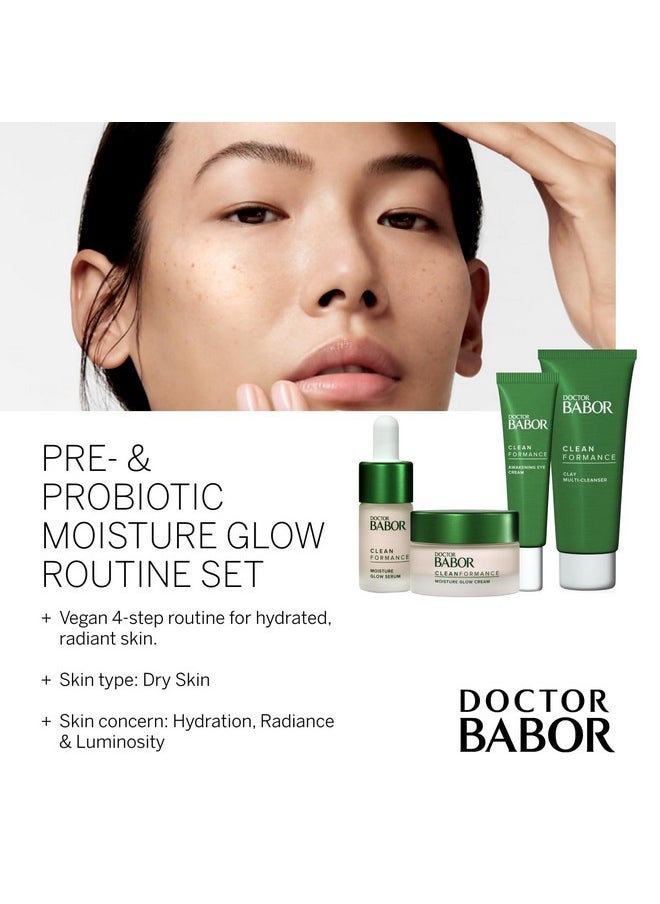 BABOR DOCTOR Cleanformance Pre & Probiotic Moisture Glow Routine Set, Moisture Glow Cream & Serum, Moisturizing Face Cream with Hyaluronic Acid & Vitamin E, Radiant Results Skincare Set