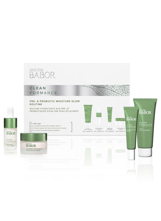 BABOR DOCTOR Cleanformance Pre & Probiotic Moisture Glow Routine Set, Moisture Glow Cream & Serum, Moisturizing Face Cream with Hyaluronic Acid & Vitamin E, Radiant Results Skincare Set