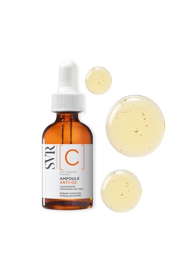 SVR Vitamin C Brightening Face Serum With 20% Optimized Vitamin C For Fine Lines, Uneven Skin Tone & Dull Skin. Improves Radiance & Firmness, 1 Fl.oz.