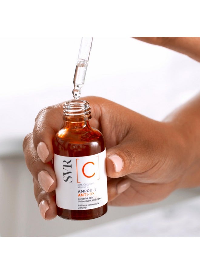 SVR Vitamin C Brightening Face Serum With 20% Optimized Vitamin C For Fine Lines, Uneven Skin Tone & Dull Skin. Improves Radiance & Firmness, 1 Fl.oz.