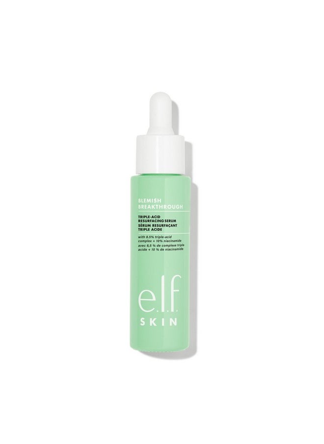 e.l.f. SKIN Blemish Breakthrough Triple-Acid Resurfacing Serum, Hydrating Night Serum For Fighting Blemishes, Helps Improve Skin Tone & Texture