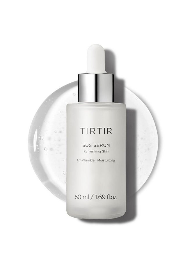 TIRTIR SOS Serum - Radiant Glow Boosting Face Serum - Plumping, Anti Aging, Hydrating - Visibly Smooth and Glowy Skin - Fragrance Free Serum for All Skin Types, 1.69 fl.oz.