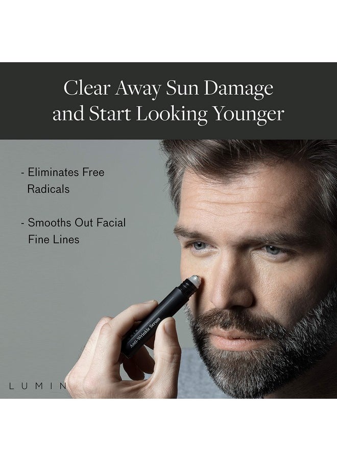 Lumin - Kickass Trio - Daily Face Moisturizer, Wrinkle Defense Serum & Dark Circle Defense Balm, Anti-aging skincare routine for men, Help with Clogged Pores, Dark Circles, Fine Lines, Wrinkles