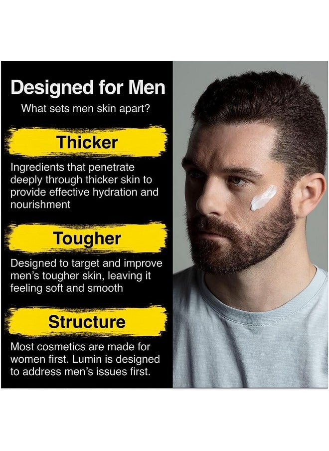 Lumin - Kickass Trio - Daily Face Moisturizer, Wrinkle Defense Serum & Dark Circle Defense Balm, Anti-aging skincare routine for men, Help with Clogged Pores, Dark Circles, Fine Lines, Wrinkles