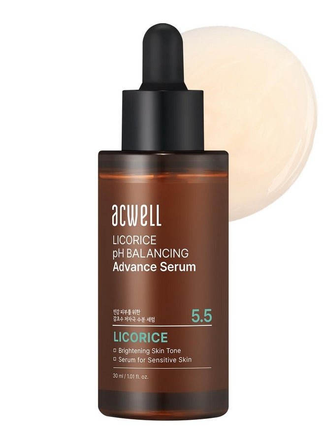 ACWELL Licorice pH Balancing Advanced Facial Serum Ampoule 1.01 fl.oz. - Radiance and Dark Spot care Face Serum for Dull Skin, Reduces Acne and Blemishes, Minimizes Fine Lines, Healthy Glow Skin