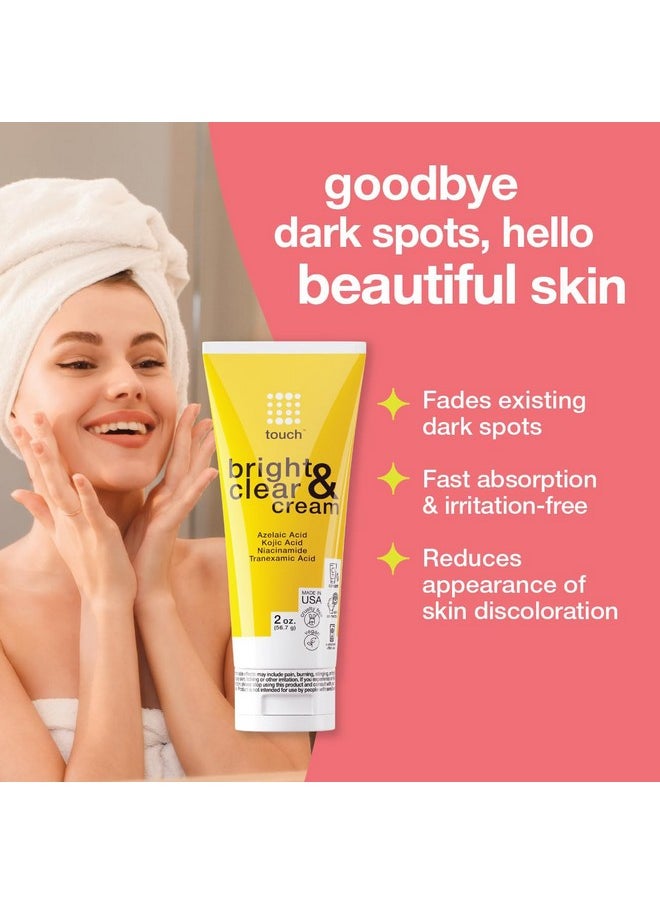 TOUCH Skin Bright Cream for Dark Spots on Face - Azelaic Acid with Kojic Acid, Tranexamic Acid, & Niacinamide - Age Spot, Sun Spot, and Melasma