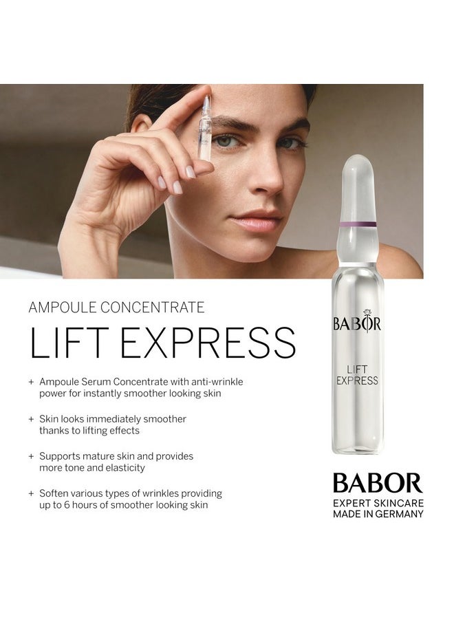 BABOR Lift Express Ampoule Concentrate, Instant Lifting Effect Fills Lines and Wrinkles Up To 6 Hours, Smoothing Skincare Capsule, Anti Aging Serum, Increase Firming & Elasticity, 7 Treatments