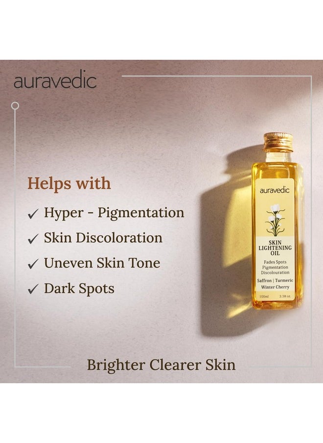 Auravedic Saffron original face oil for glowing skin100 ml Ashwagandha pigmentation serum face serum for pigmentation and dark spot serum for women glowing skin body oil after bath for daily use