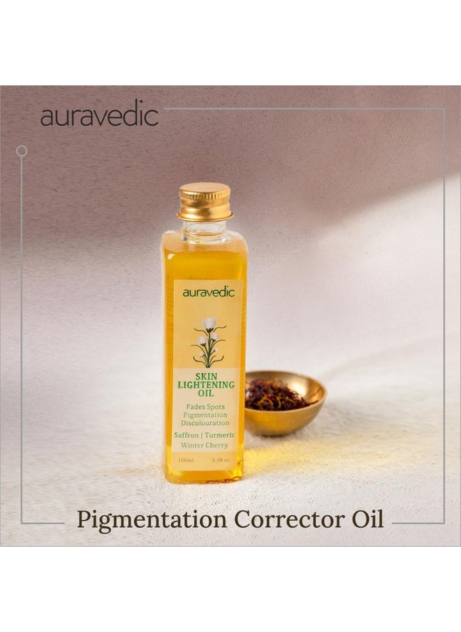 Auravedic Saffron original face oil for glowing skin100 ml Ashwagandha pigmentation serum face serum for pigmentation and dark spot serum for women glowing skin body oil after bath for daily use