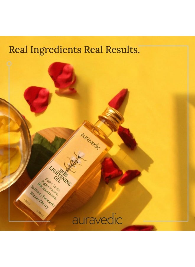 Auravedic Saffron original face oil for glowing skin100 ml Ashwagandha pigmentation serum face serum for pigmentation and dark spot serum for women glowing skin body oil after bath for daily use