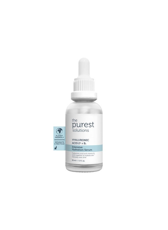 The Purest Solutions Intensive Hydration Serum (Hyaluronic Acid 2% + B5) - Moisturizing Anti-Aging Care for All Skin Types - Vegan | Cruelty Free | Eco Friendly (1 fl. oz)