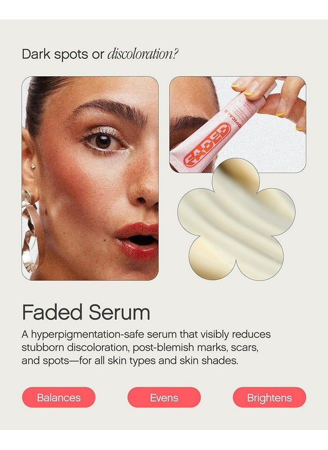Topicals Faded Brightening and Clearing Serum | Reduces Discoloration, Post-Blemish Marks, Scars and Spots | Contains Kojic Acid and Niacinamide | Dermatologist-tested, Vegan, Cruelty-Free (0.5 Fl Oz)