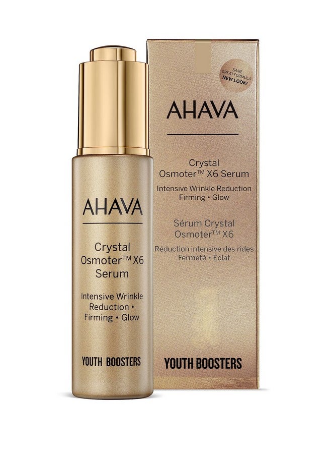 AHAVA Crystal Osmoter X6 Serum - Revolutionary Youth Booster & Intense Wrinkle Reduction, Enhances Youthful Glow & Firming, Enriched with Exclusive Blend of Dead Sea Osmoter & Jojoba Oil, 1 Fl.Oz