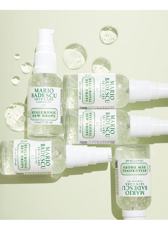 Mario Badescu Hyaluronic Dew Drops for All Skin Types | Hydrating Gel-Serum Hybrid for a Glass-like Glow | Formulated with Sodium Hyaluronate & Niacinamide | 1 FL OZ