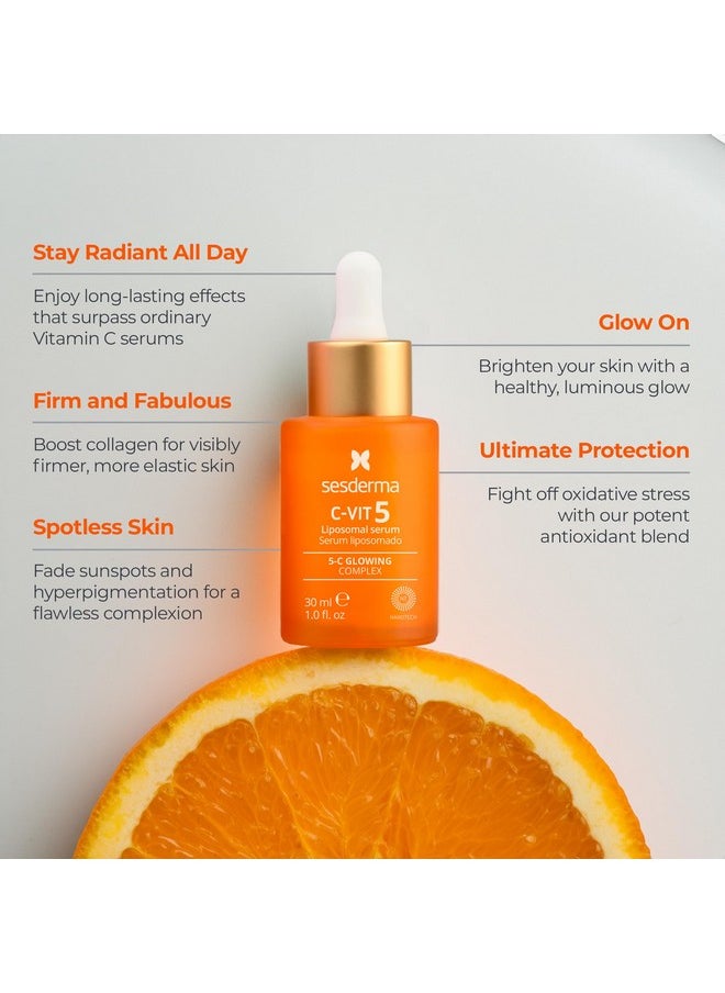 Sesderma C-VIT 5 Fusion Vitamin C Serum | Boosted Hydration, Radiant Glow, Antioxidant Defense | Targets Pigmentation | Pro Skincare Formula | 1.0 fl. oz