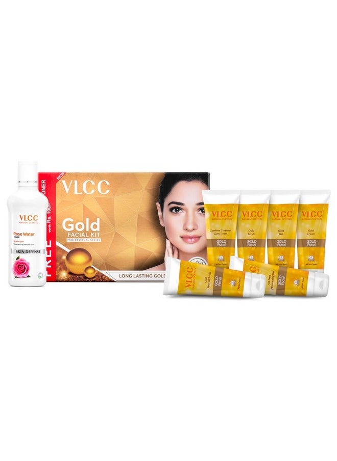 VLCC Gold Facial Kit + FREE Rose Water Toner | 300gm + 100ml