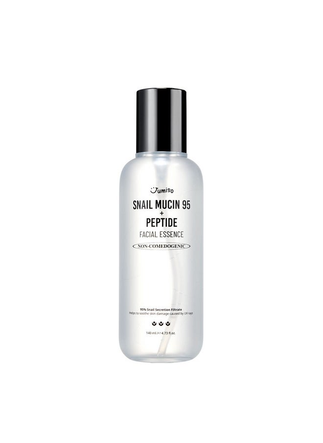 JUMISO Snail Mucin 95% + Peptide Essence 4.73 fl.oz / 140ml | Hydrating Serum with Snail, Face Moisturizer for Dry Skin, Daily Deep Hydration, Korean Skincare