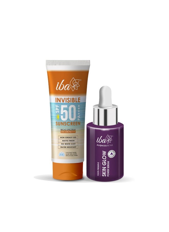 Iba Summer Special Skin Care Combo Vitamin C Serum 30ml + Matte Finish Sunscreen 100g | For Radiant Skin with Brighten Skin Tones and Sun Spots | Halal Certified & Vegan