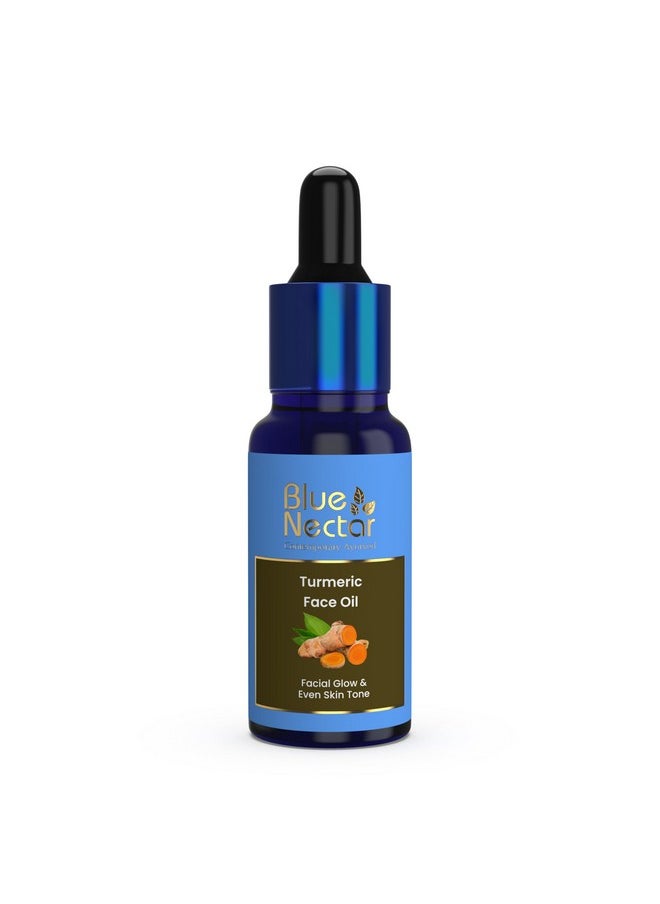 Blue Nectar Turmeric Face Serum for Glowing Skin | Plant Based Face Oil for Glowing Skin | Tan Removal Skin Brightening Serum for Face (16 Herbs, 30 ml)