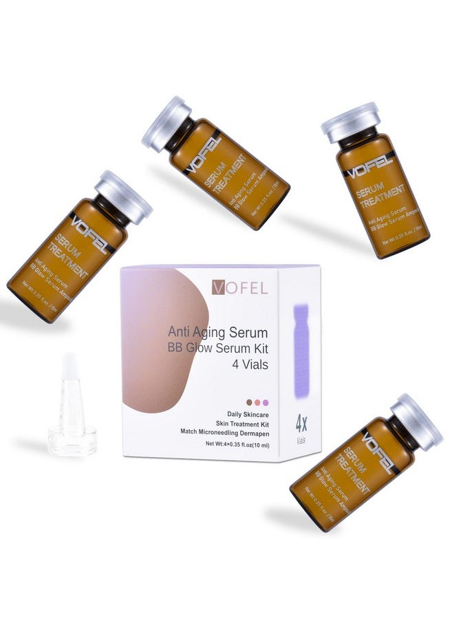 VOFEL Anti Aging Serum with Hyaluronic Acid for Microneedling Serum BB Glow Starter Kit Serum Ampoules for Face 0.35 oz 4 Vials