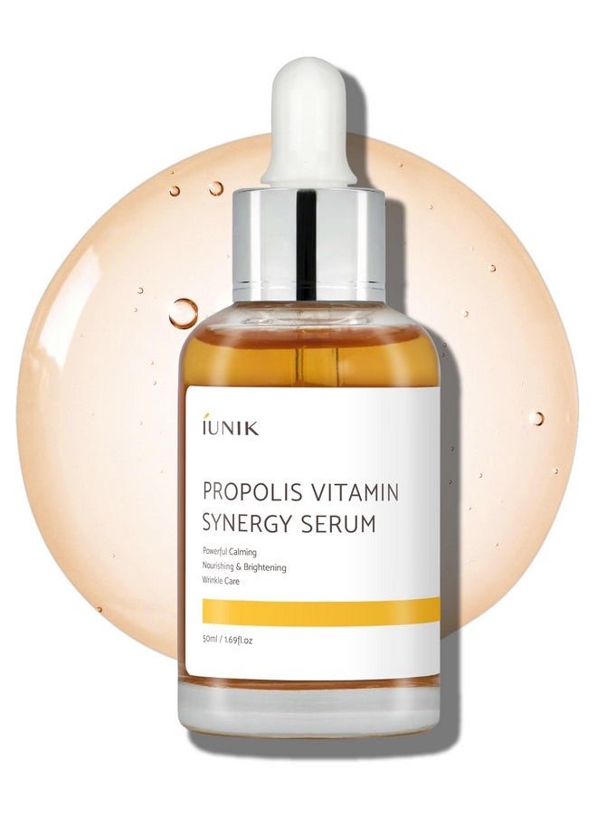 IUNIK Propolis 70% Vitamins 17% Synergy Serum - Centella Asiatica Calming Soothing Deep Nourishing for Dry Dull Spot Hyperpigmentation Sensitive Acne-prone Skin No Pore Clogging Korean Skincare