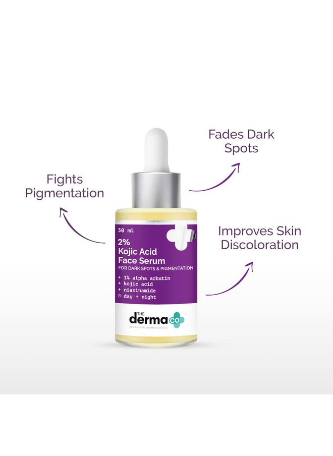 The Derma Co 2% Kojic Acid Face Serum I With 1% Alpha Arbutin & Niacinamide I For Dark Spots & Pigmentation I For All Skin types | 30ml