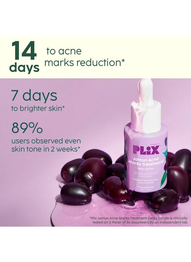 PLIX Jamun Cleanser & 10% Niacinamide Acid Serum With Smoothie Moisturizer Combo l Detoxifies The Skin l Reduces Acne Marks l Fades Blemishes l All Skin Types