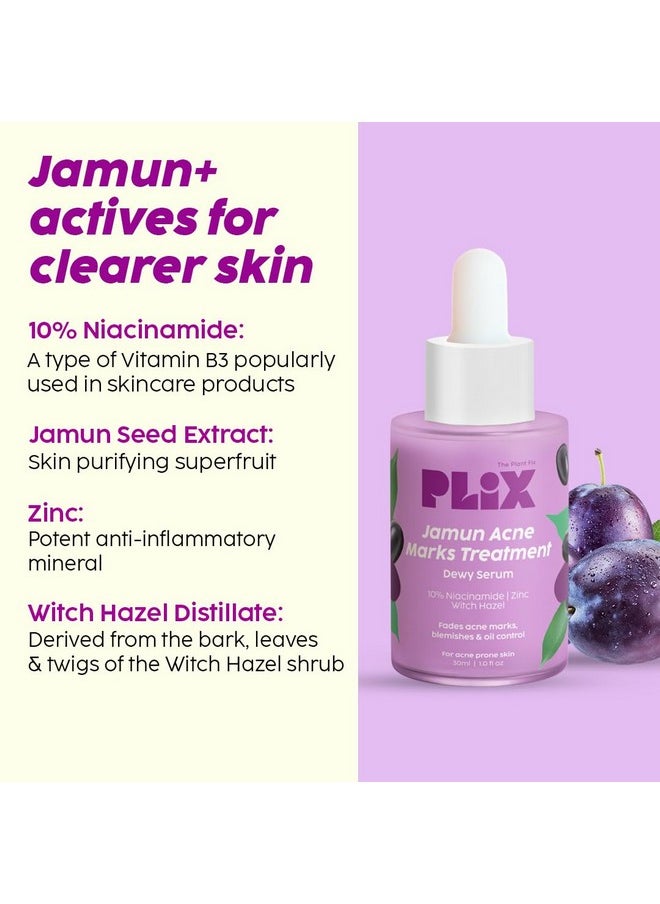 PLIX Jamun Cleanser & 10% Niacinamide Acid Serum With Smoothie Moisturizer Combo l Detoxifies The Skin l Reduces Acne Marks l Fades Blemishes l All Skin Types