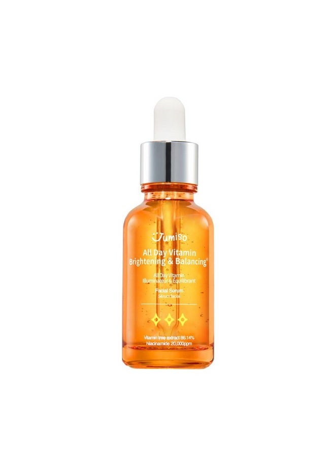 JUMISO All Day Vitamin Serum, Brightening & Balancing Facial Serum 30ml, 1.01 fl oz, 86.14% of Vitamin Tree Extract, 20,000ppm of Niacinamide