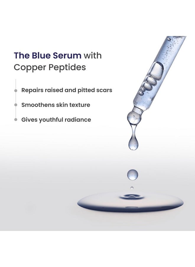 RE' EQUIL Pitstop Blue Copper Peptide Serum, Repairs Acne Scars & Pitted Marks, Evens Skin Tone & Reduces Blemishes, For All Skin Types, 25 Ml