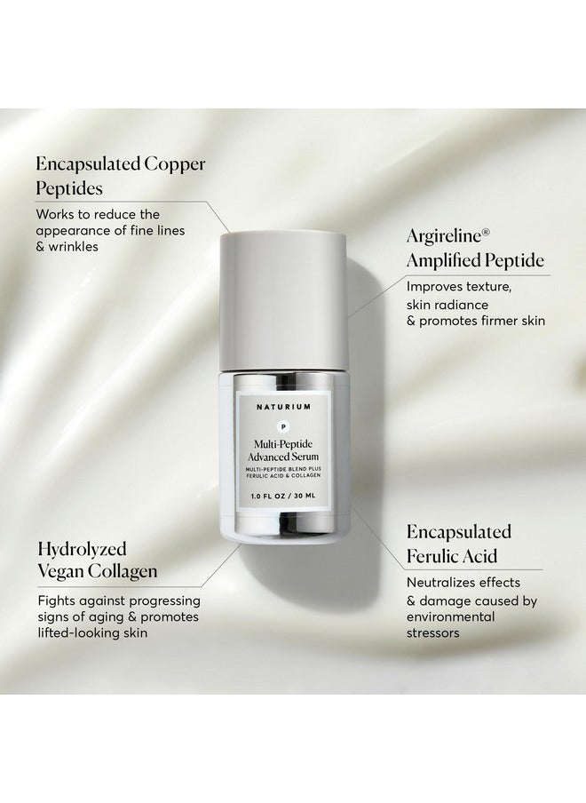 Naturium Multi-Peptide Advanced Serum, Firming & Smoothing Face Serum for Fine Lines & Wrinkles with Advanced Multi-Peptide Blend, 1 oz