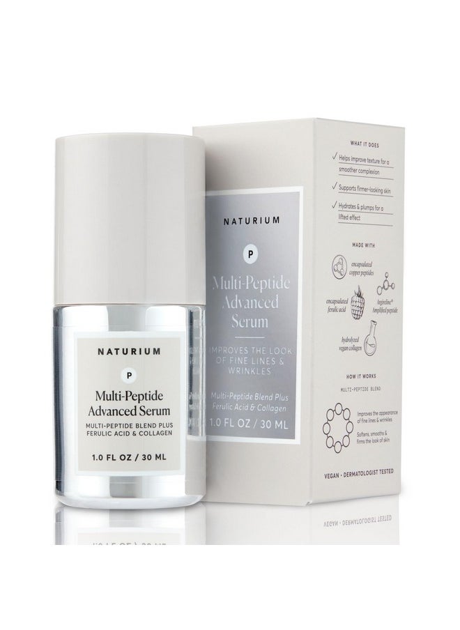 Naturium Multi-Peptide Advanced Serum, Firming & Smoothing Face Serum for Fine Lines & Wrinkles with Advanced Multi-Peptide Blend, 1 oz