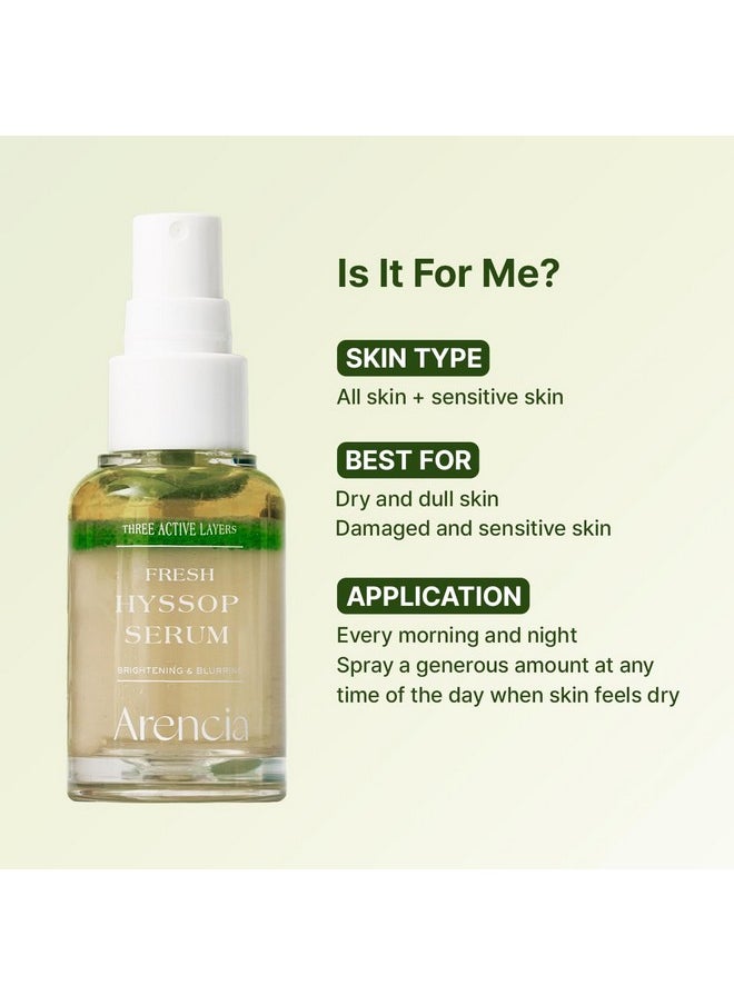 Arencia Fresh Hyssop Spray Serum Mist - Anti-aging, Deep Hydration, Anti Wrinkle, All in One Care - Korean Skincare