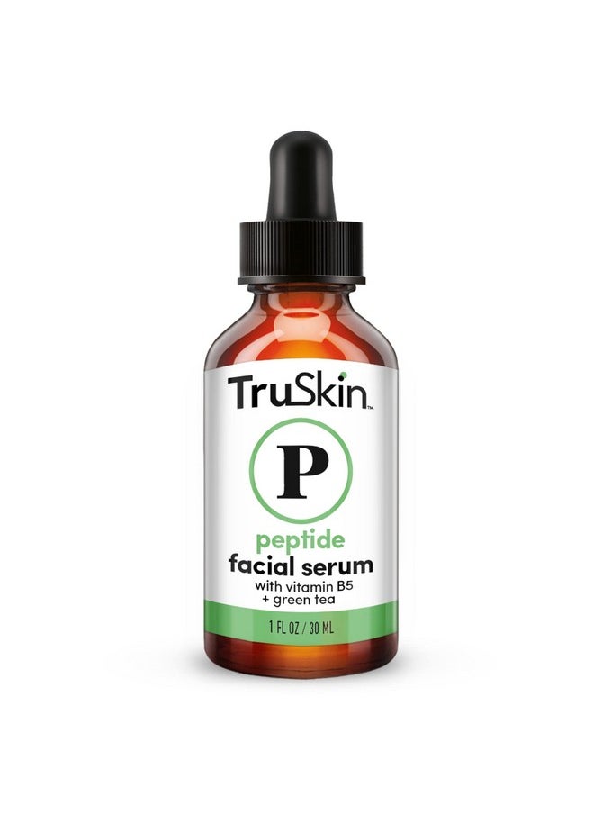 TruSkin Peptide Serum For Face - with Collagen Boosting Peptides, Amino Acids, Green Tea, Aloe and Vitamins B5 & E, 1 fl oz