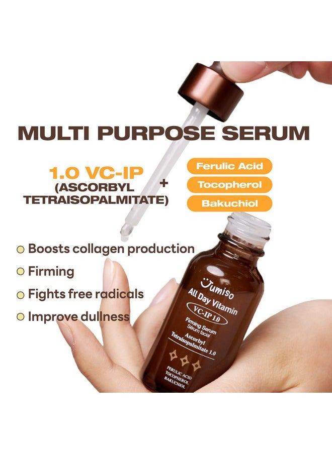 JUMISO All Day VC-IP 1.0 Firming Serum 30ml, 1.01 fl oz, Boosting Collagen, Reducing fine lines, Aronia Extract, Bakuchiol, Panthenol