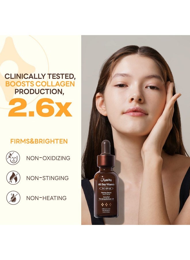 JUMISO All Day VC-IP 1.0 Firming Serum 30ml, 1.01 fl oz, Boosting Collagen, Reducing fine lines, Aronia Extract, Bakuchiol, Panthenol